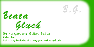 beata gluck business card